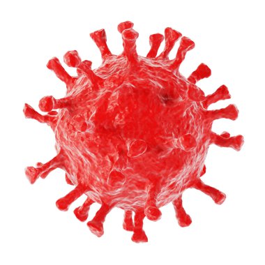 Coronavirus enfeksiyonu tıbbi örnekleme. Mikroskop virüsü yaklaşıyor. Kırpma yolu dahil. 3B görüntüleme.