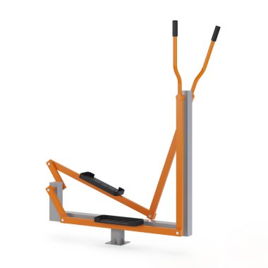 Kas kütlesi kazanmak ve beyaz arka plandaki yaraların iyileşmesi için sokak egzersiz ekipmanları. Kırpma yolu dahil. 3B görüntüleme.