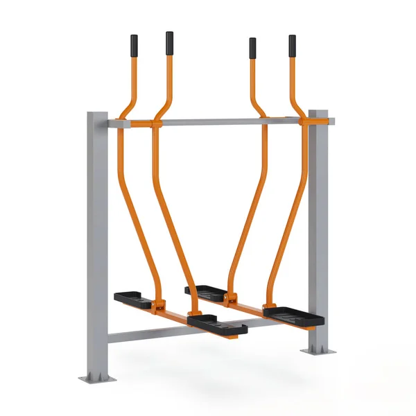 Street exercise equipment for gaining muscle mass and recovering from injuries on a white background. Clipping path included. 3D rendering.