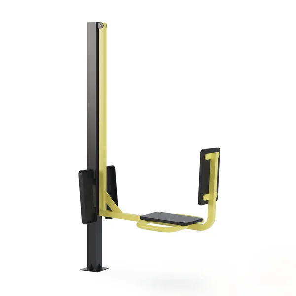 Street exercise equipment for gaining muscle mass and recovering from injuries on a white background. Clipping path included. 3D rendering.