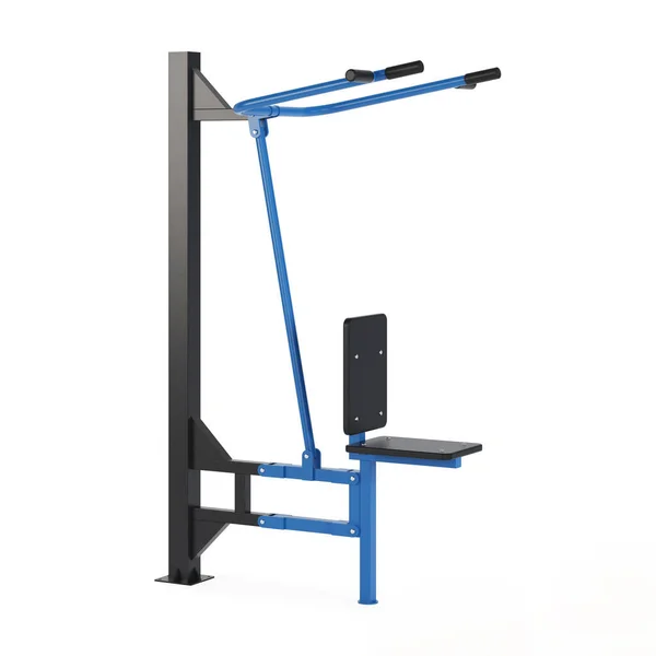 Street exercise equipment for gaining muscle mass and recovering from injuries on a white background. Clipping path included. 3D rendering.