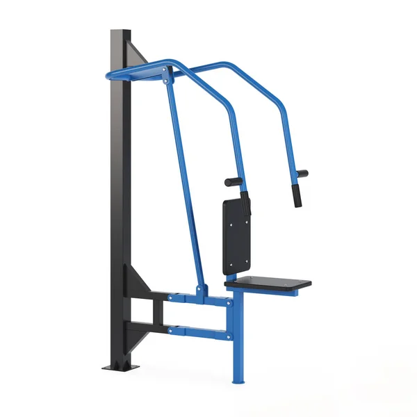 Street exercise equipment for gaining muscle mass and recovering from injuries on a white background. Clipping path included. 3D rendering.