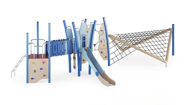 Complexe Jeux Pour Enfants Moderne Sur Fond Blanc Équipement Jeu — Photo