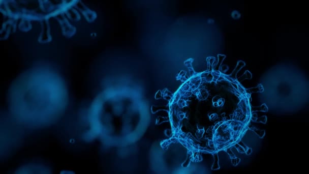 Concepto Ilustración Médica Covid Coronavirus Virus Del Microscopio Cerca Renderizado — Vídeos de Stock