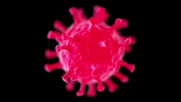 Concepto Ilustración Médica Covid Coronavirus Virus Del Microscopio Cerca Renderizado — Vídeo de stock