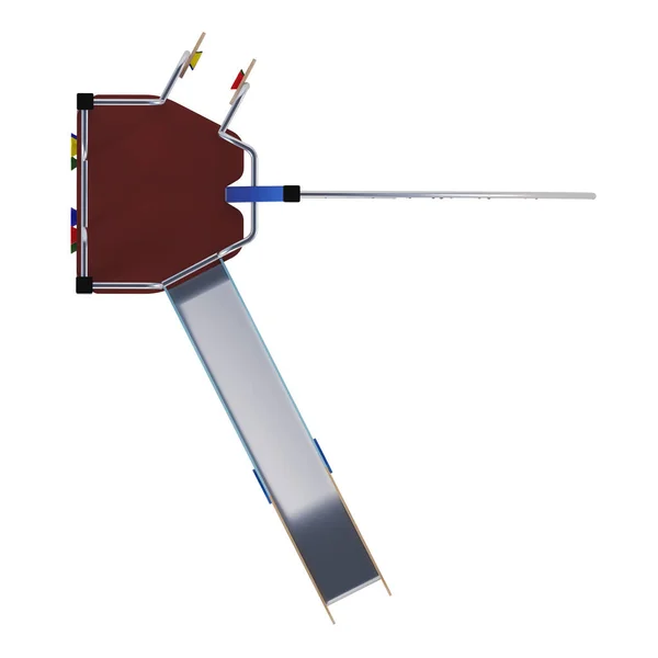 Современный Детский Игровой Комплекс Белом Фоне Вид Сверху Крупный План — стоковое фото