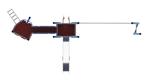 白い背景に現代の子供のゲームの複合体 上からの眺め 接近中だ クリッピングパスが含まれています 3Dレンダリング — ストック写真