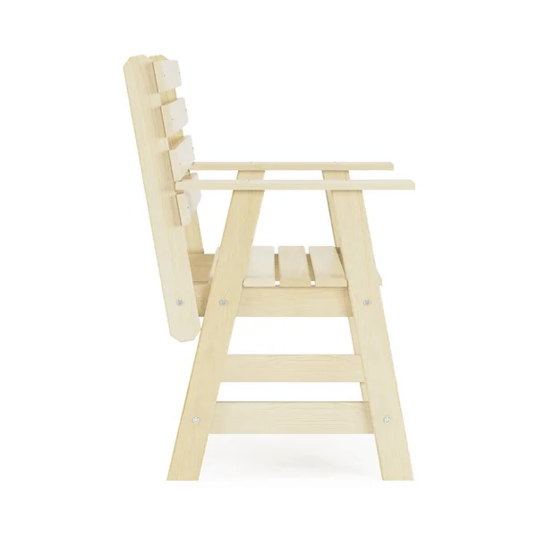 屋外の家具の白い背景に隔離された 木製の椅子 クリッピングパスが含まれています 3Dレンダリング — ストック写真