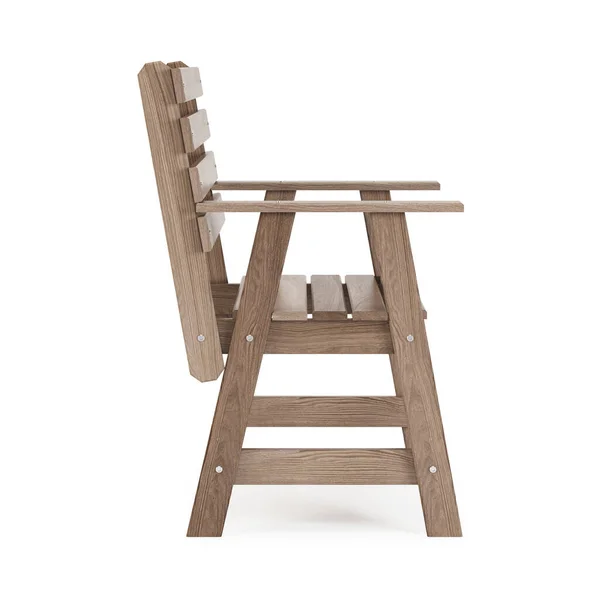 Jardin Mobilier Extérieur Isolé Sur Fond Blanc Chaise Bois Chemin — Photo