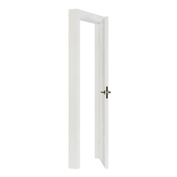 木製のドアの白い背景に隔離された 3Dレンダリング — ストック写真
