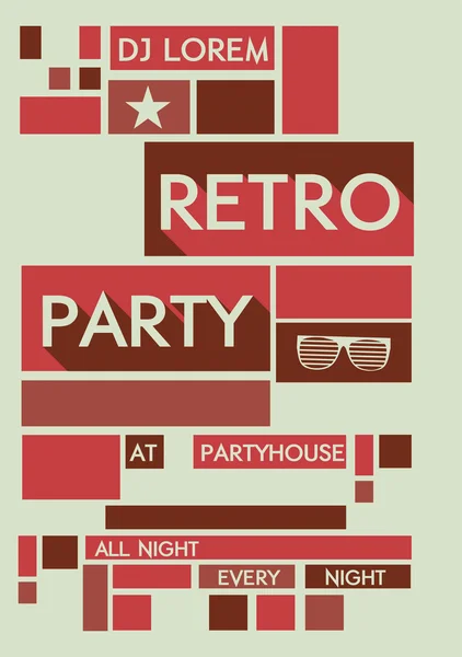 Retro Party Poster Mosaic Template - Ilustração vetorial — Vetor de Stock