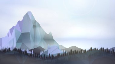 Soyut en az kış manzara - vektör çizim