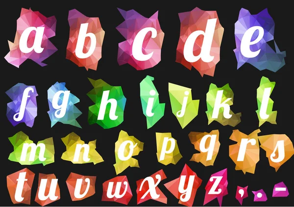 Геометрический, многоугольный стиль шрифтов алфавита - векторный — стоковый вектор