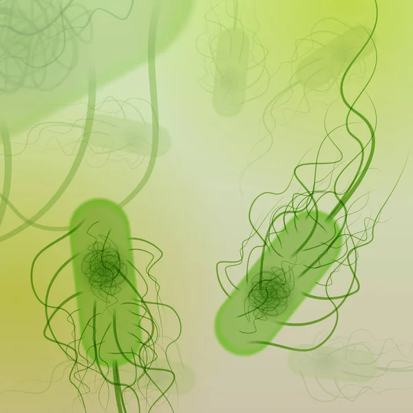 Grupo de bacterias E. coli - Ilustración vectorial — Vector de stock