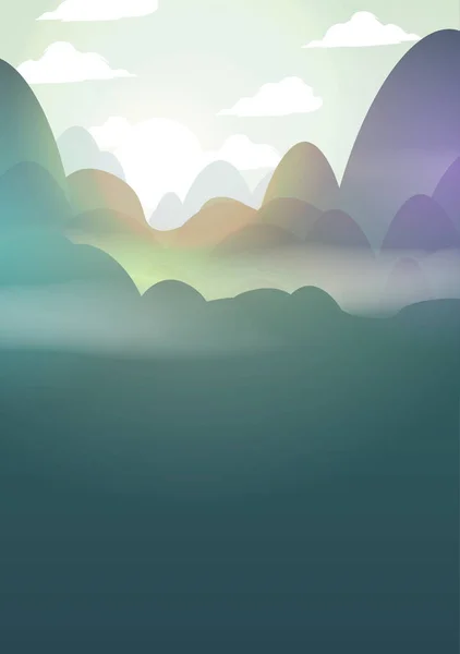 Simple Abstract Valley Landscape  - Vector Illustratio