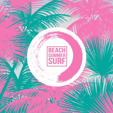 Palmiye ağacı - vektör çizim ile tropikal arka plan