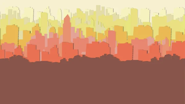 Style de coupe de papier Arrière-plan de la ville avec beaucoup de bâtiments — Image vectorielle