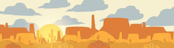 Paper-cut stil Applique Desert Panorama cu Cactus și Mesa   - — Vector de stoc