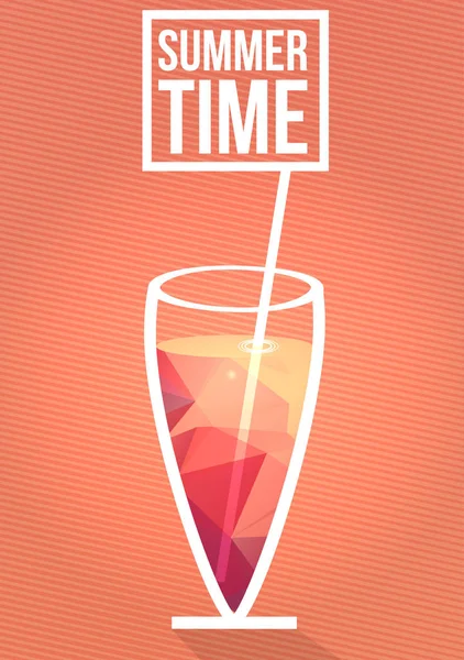 Minimal Summer Cocktail Flyer - Vector Illustratio — Stock Vector