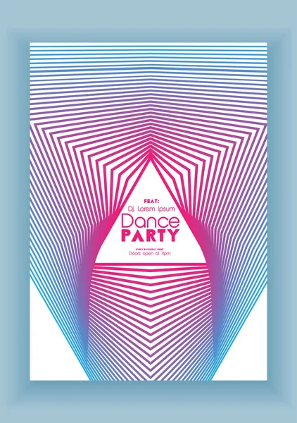 Minimal Neon Party Poster on Geometric Background - Vector Illus — Stock Vector