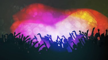 Parti insanlar kalabalık, Festival olay arka plan - vektör Hüseyin