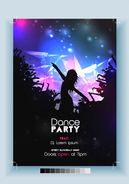 Dance Party Poster Template - Vector Illustratio — Stock Vector