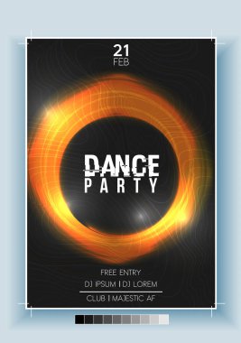 Soyut dans parti gecesi Poster, Flyer şablonu - vektör Illus