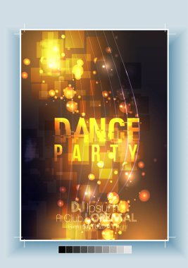 Soyut dans parti gecesi Poster, Flyer şablonu - vektör Illus