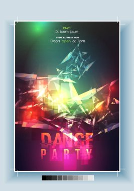 Soyut dans parti gecesi Poster, Flyer şablonu - vektör Illus