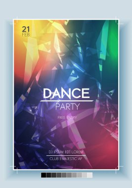 Soyut dans parti gecesi Poster, Flyer şablonu - vektör Illus