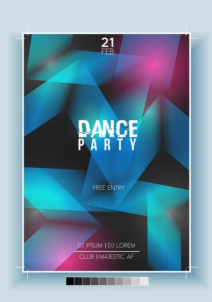 Abstrakta Dance Party natt affisch, Flyer mall - vektor Ilus — Stock vektor