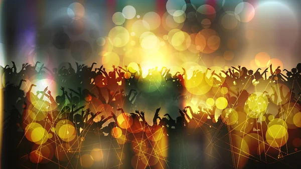 Party People Crowd, Festive Disco Event Background - Vector Illu — Stock Vector