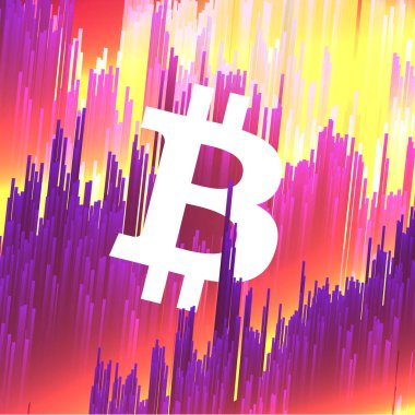 Dijital para sembol Bitcoin Fiber optik arka plan - Vect üzerinde