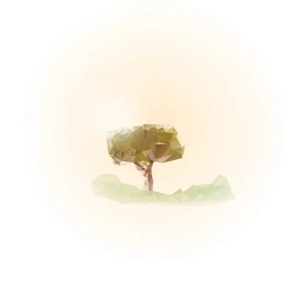 Геометричні літо з соковитою травою і дерево - Векторні ілюстрації — стоковий вектор