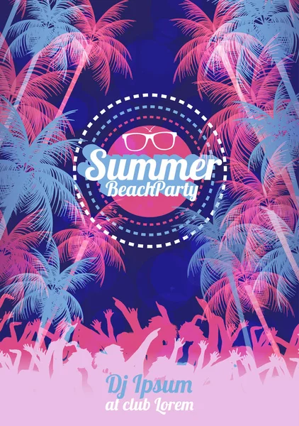 Retro Summer Beach Party Vector Flyer - Vector Fastratio — стоковый вектор