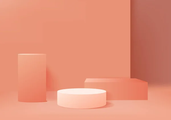 Soyut Orange Renk Kompozisyonu Renkte Podyum Resimleme Arkaplan Modelleme Podyum — Stok fotoğraf