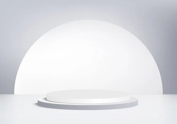 Arkaplan Vektörü Beyaz Podyum Minimal Beyaz Duvar Sahnesi Soyut Arkaplan — Stok fotoğraf