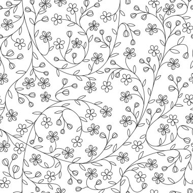 Kusursuz çiçek deseni, sevimli çiçek deseni, çiçek arkaplanı, vektör illüstrasyonu
