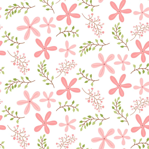 Naadloze Bloemen Patroon Schattige Bloemen Textuur Kleurrijke Bloemen Achtergrond Vector — Stockvector