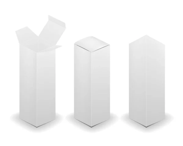 Caja Blanco Aislada Sobre Fondo Blanco Ilustración Vectorial — Vector de stock