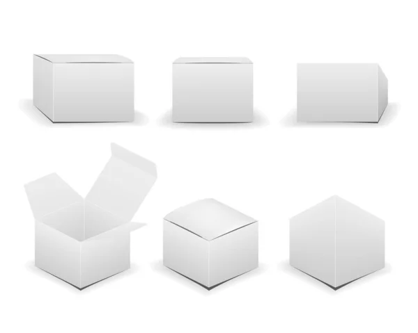 Caja Blanco Aislada Sobre Fondo Blanco Ilustración Vectorial — Vector de stock