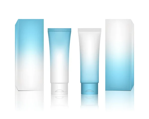 Cosmetic Tube Cream Gel Liquid Foam Beauty Product Package Vector — Stock Vector
