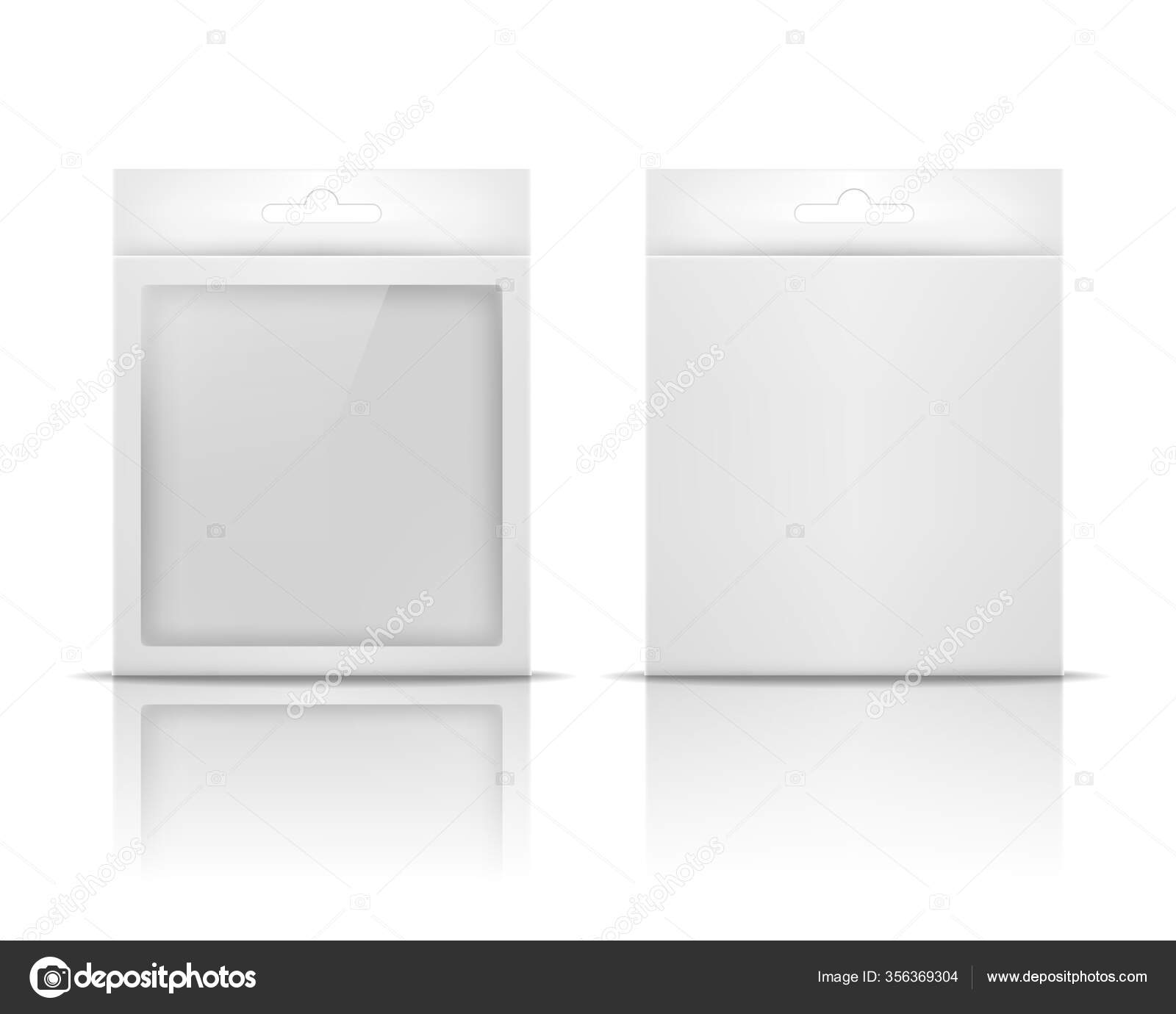 Blank Paper Packaging Box Hanging Hole Isolated White Background