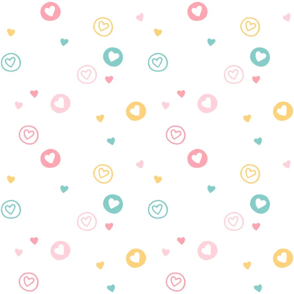 Seamless Hearts Patterns Cute Background Valentine Day Vector Illustration — Stock Vector