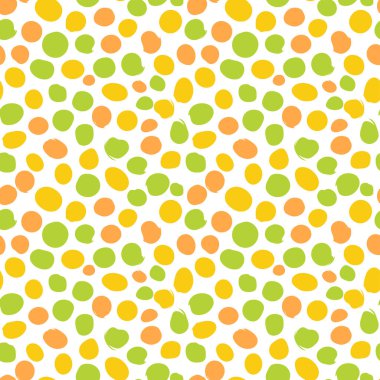 Elle çizilen noktalar pürüzsüz. Yuvarlak benekli şirin bir arka plan. Vektör İllüstrasyonu.