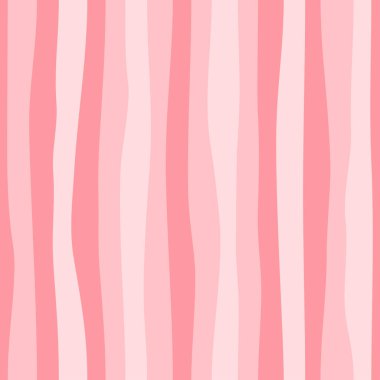 Pembe eğri çizgisi kusursuz desen. Soyut dikey dalga çizgileri arka plan. Vektör İllüstrasyonu.