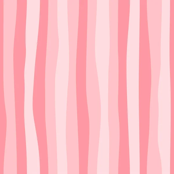 ピンクの曲線のシームレスなパターン 概要垂直波縞の背景 ベクターイラスト — ストックベクタ