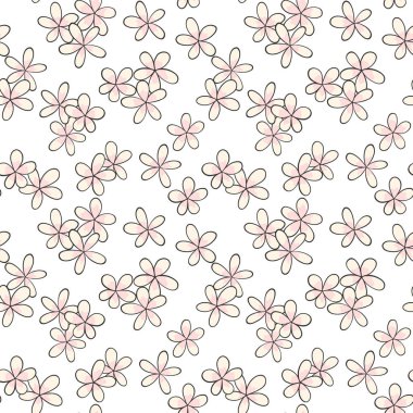 Güzel çiçekli, çiçek arkaplanlı kusursuz bir desen. Vektör illüstrasyonu.