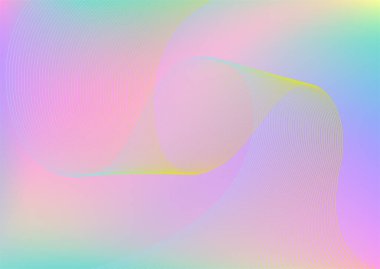 Renkli arka planda soyut mavi ve yeşil dalga çizgileri. Dalgalı düz çizgili desen. Vektör İllüstrasyonu.