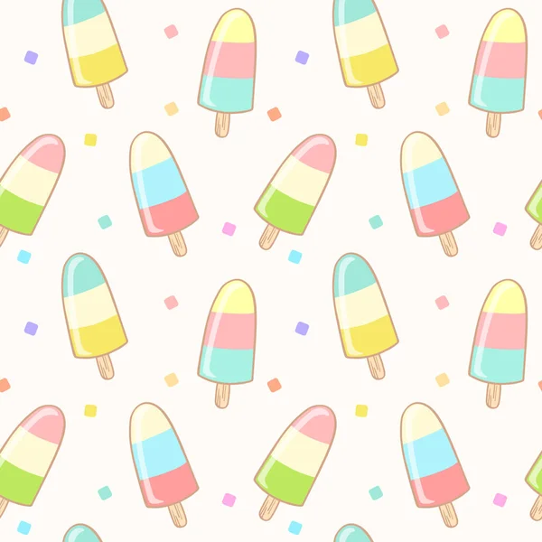 Seamless Pattern Colorful Ice Cream Sweet Dessert Wallpaper Background Vector — Stock Vector